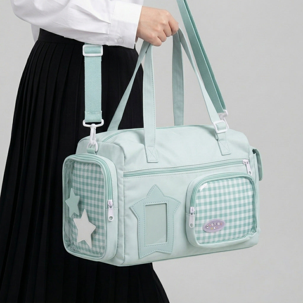 Taiko Y2K Dopamine Drum Duffle Multi Pocket Large Lilac ita bag | Kawaii itabag, itabag backpack, Custom Anime Oshikatsu Window Display Bag