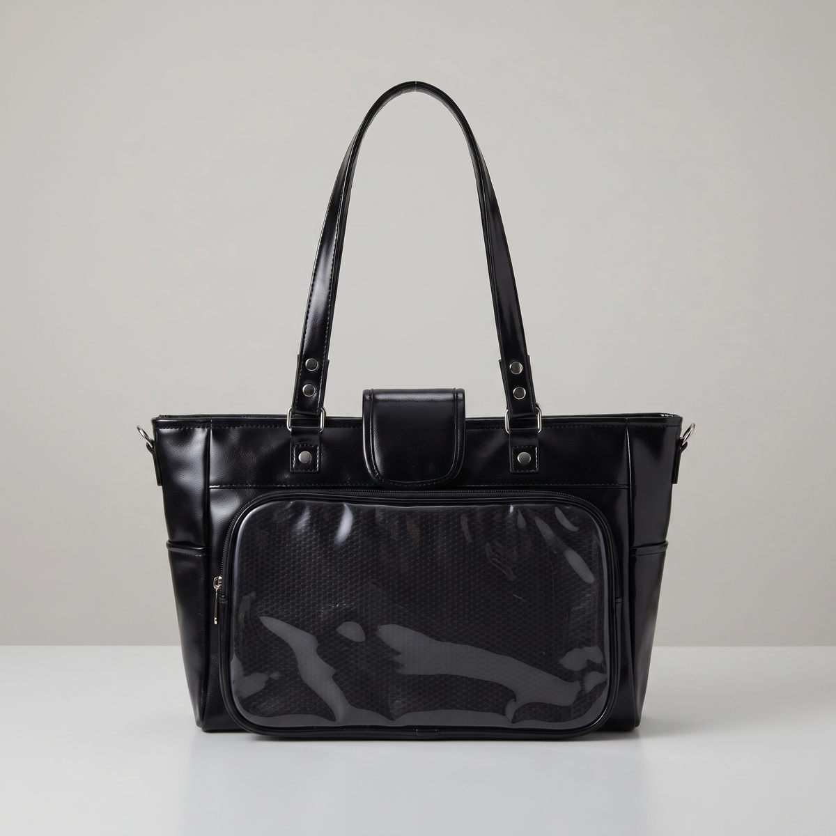 Hinata Wide Tote Ita Bag alternate lifestyle view showing structured tote shape and display window