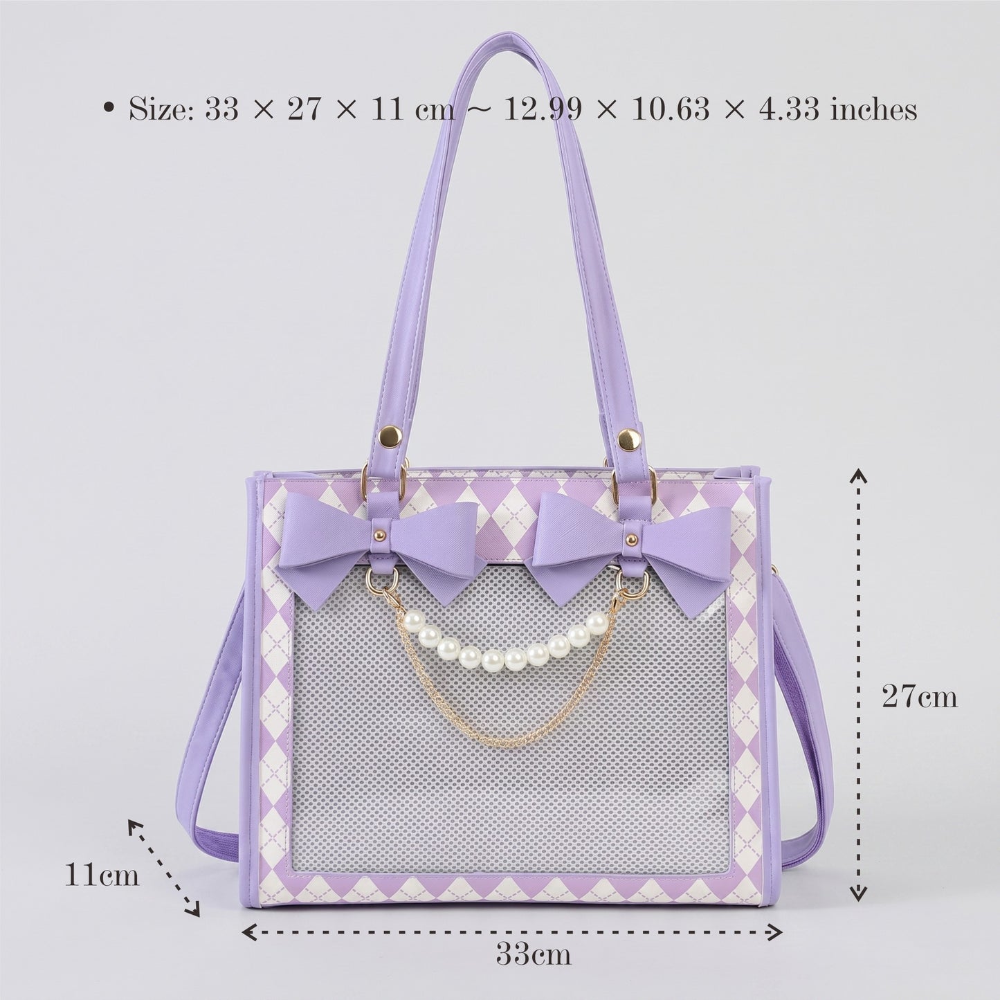 Aoi Frame Itabag – Ita Bag Oshikatsu Tote, Large Clear Window Pin Display, Kawaii Shoulder Bag