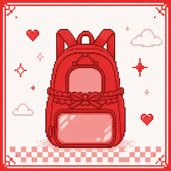 Ita backpacks with clear display windows for pins and collectibles