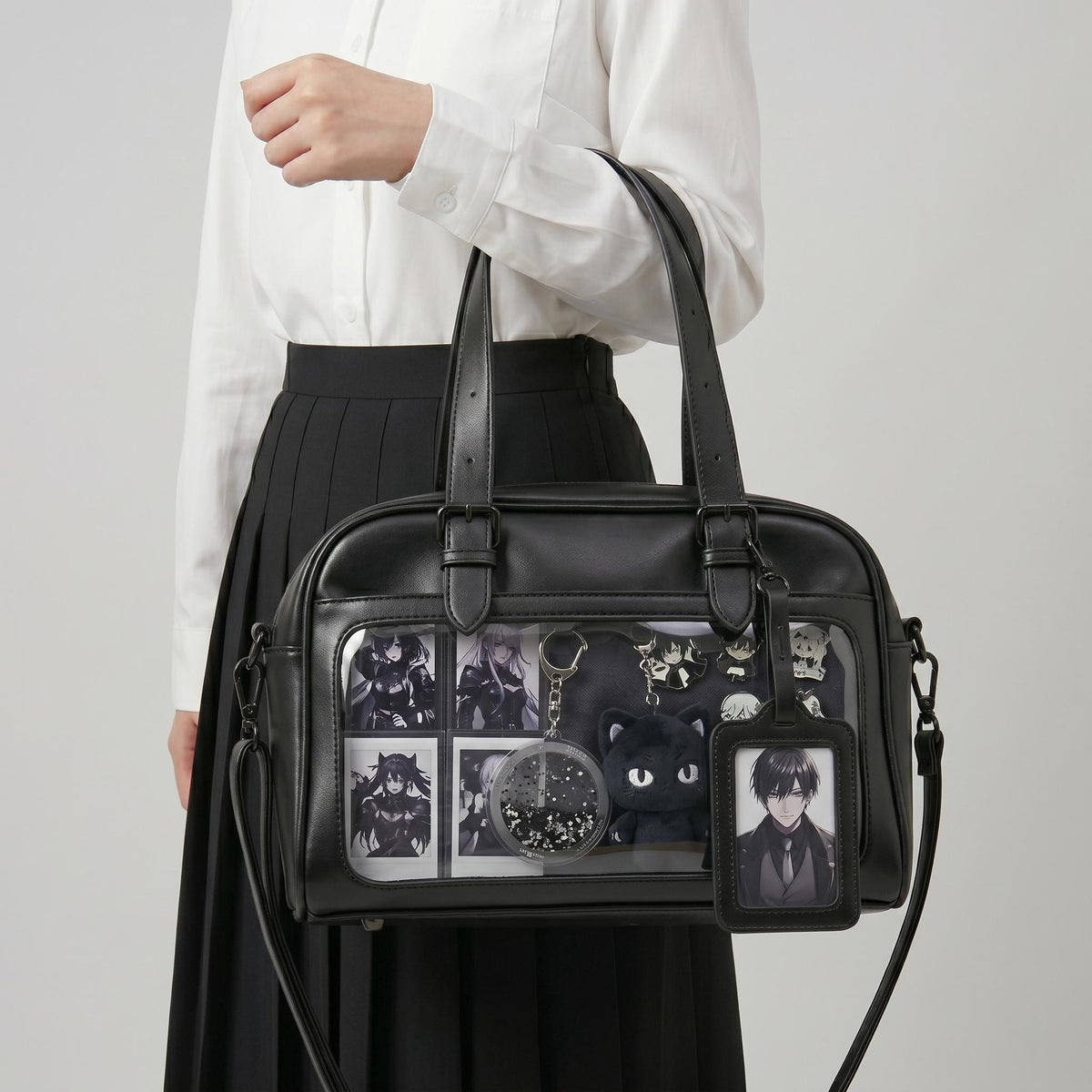 Seiso Frame Shoulder Ita Bag main product view showing large clear front display window and structured frame silhouette