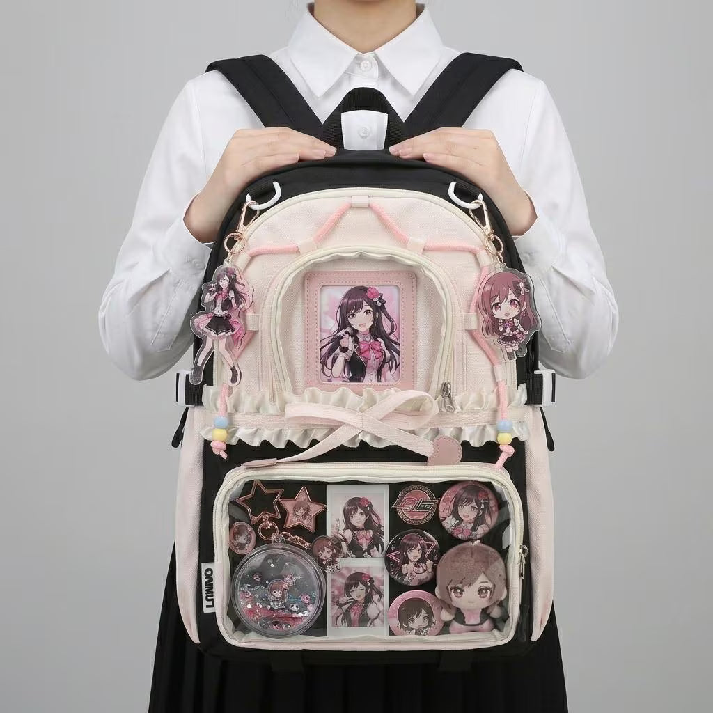Furi Y2K Dopamine Sweet Ruffle Dome Window Large Lilac Ita Bag | Cute Kawaii  itabag backpack, Custom Anime Oshikatsu Window Bag | ITABAG19