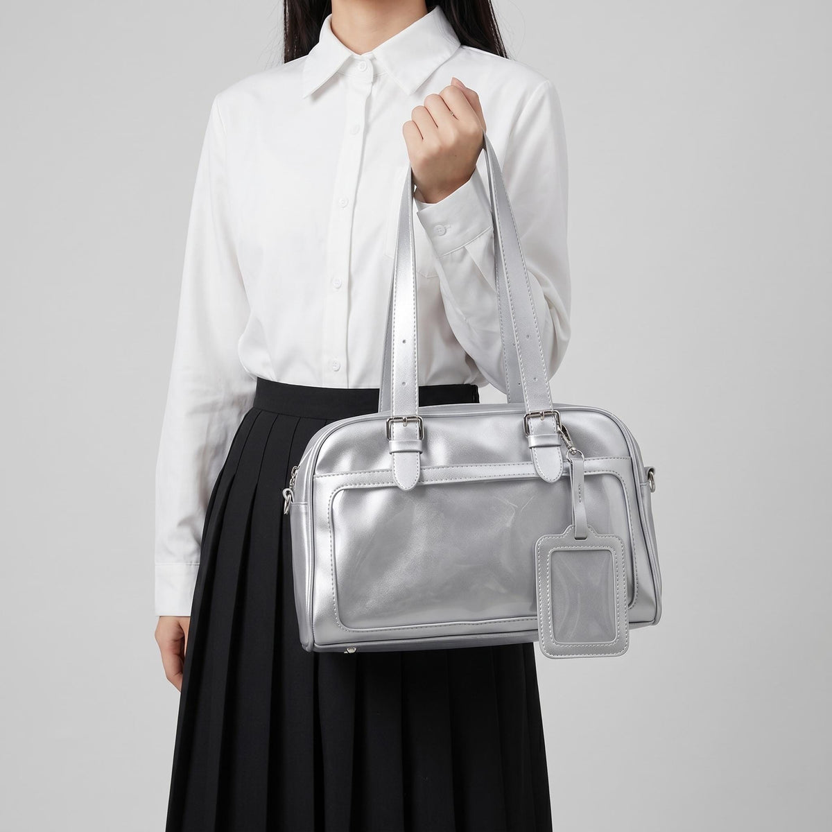 Seiso Frame Shoulder Ita Bag front view showing spacious display area and clean structured body
