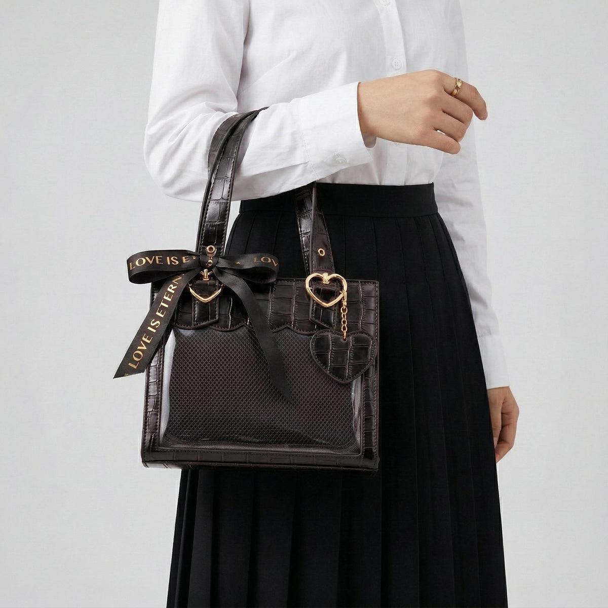 Aoi Croco Shoulder Ita Bag alternate product view showing structured silhouette and hardware