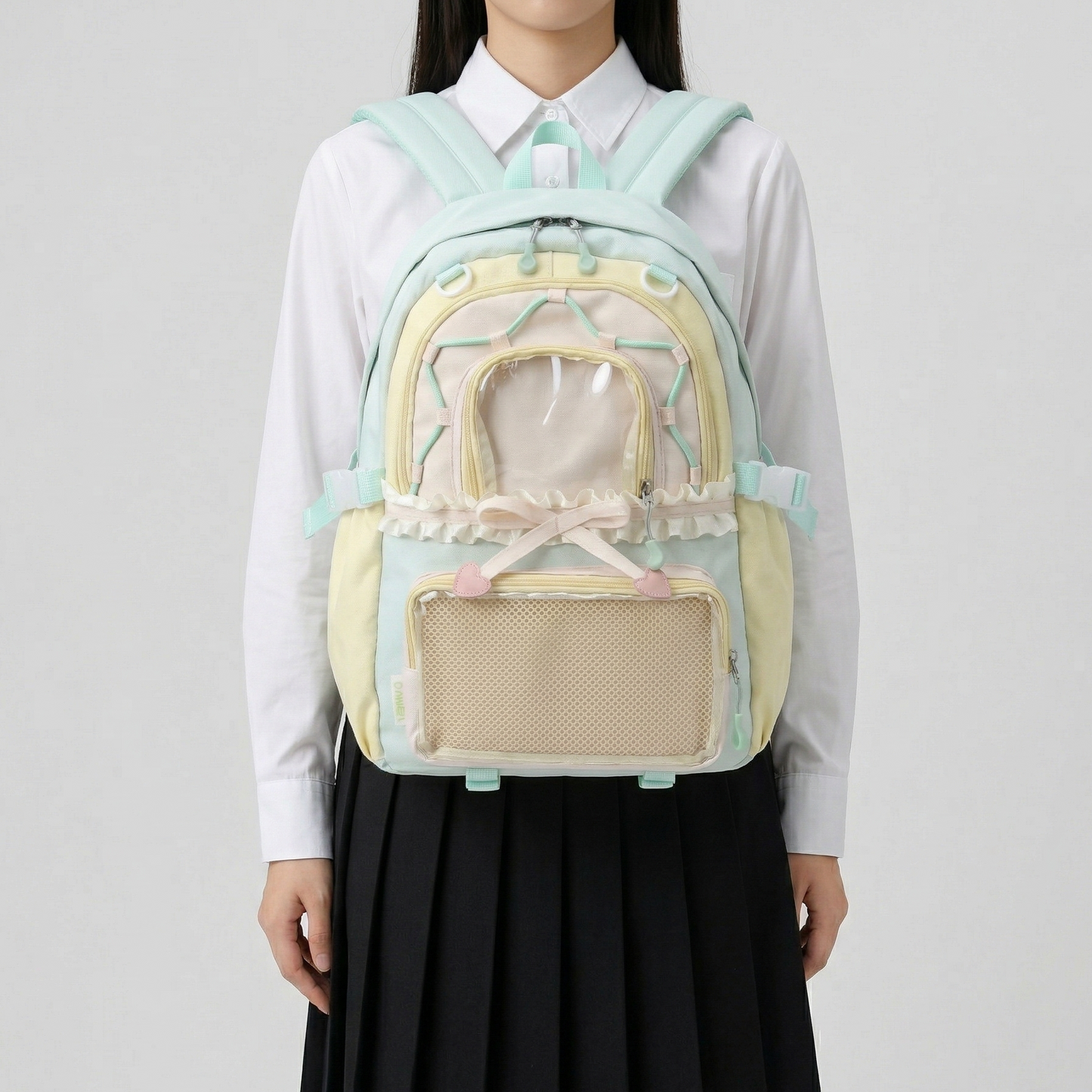 Furi Y2K Dopamine Sweet Ruffle Dome Window Large Lilac Ita Bag | Cute Kawaii  itabag backpack, Custom Anime Oshikatsu Window Bag | ITABAG19