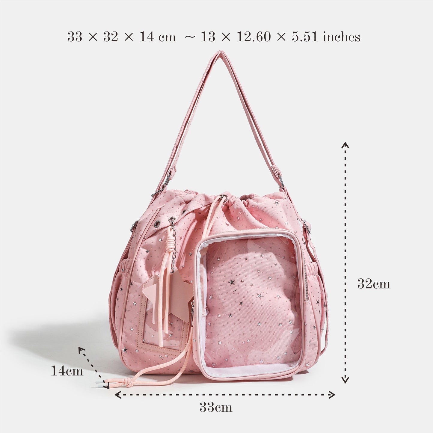 Reina Y2K Dopamine Pink ita bag drawstring backpack | Cute Kawaii ita bag, Custom Anime Oshikatsu Window Display Bag