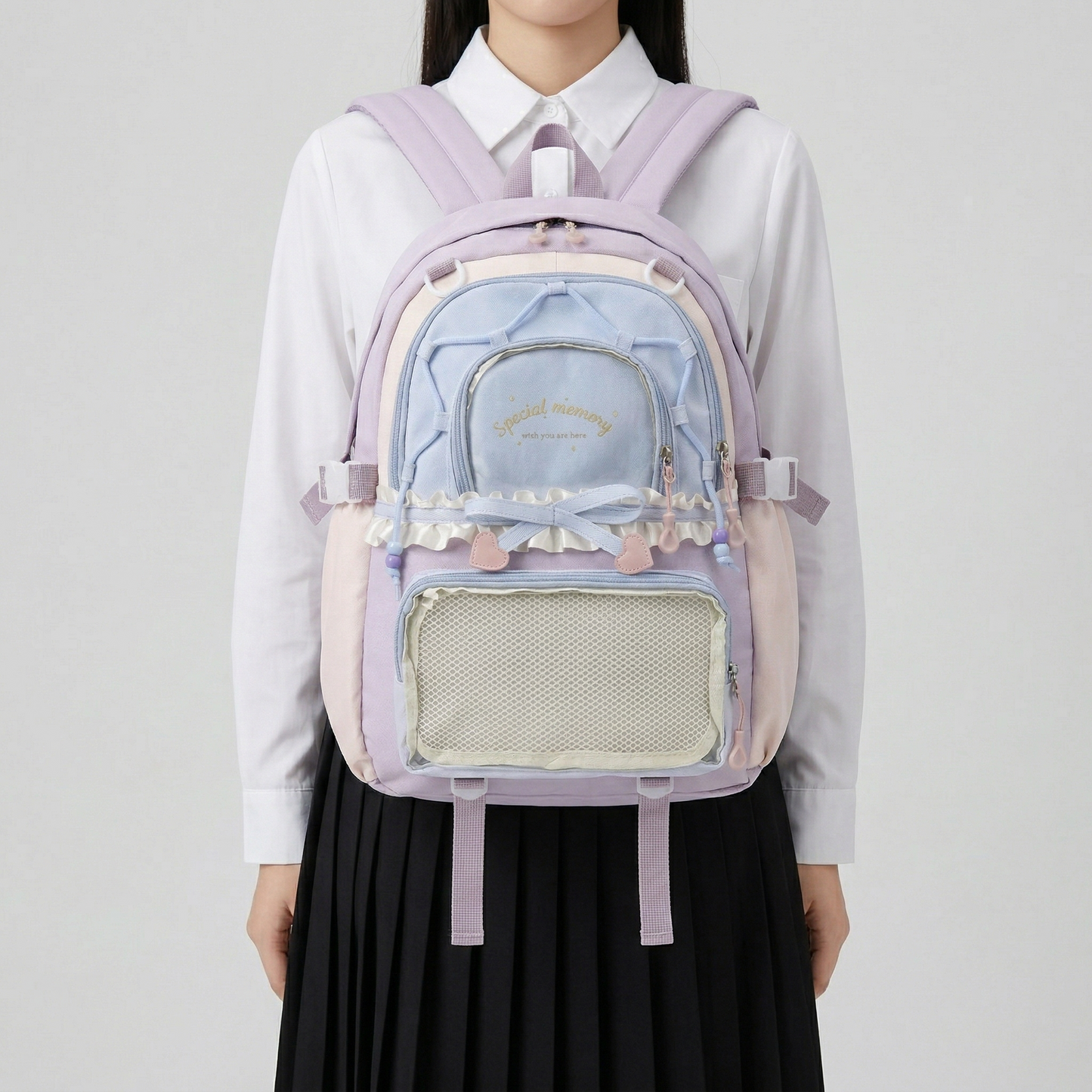 Furi Y2K Dopamine Sweet Ruffle Dome Window Large Lilac Ita Bag | Cute Kawaii  itabag backpack, Custom Anime Oshikatsu Window Bag | ITABAG19