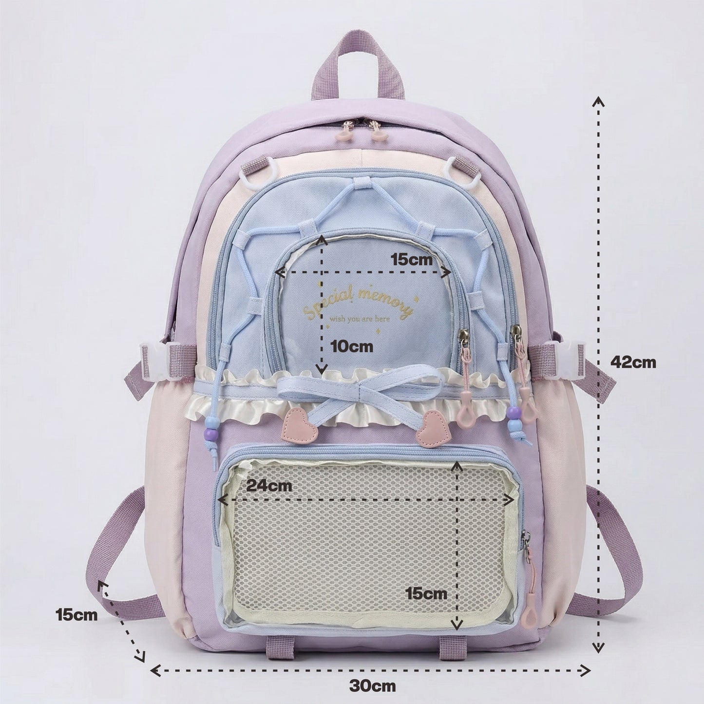 Furi Y2K Dopamine Sweet Ruffle Dome Window Large Lilac Ita Bag | Cute Kawaii  itabag backpack, Custom Anime Oshikatsu Window Bag | ITABAG19