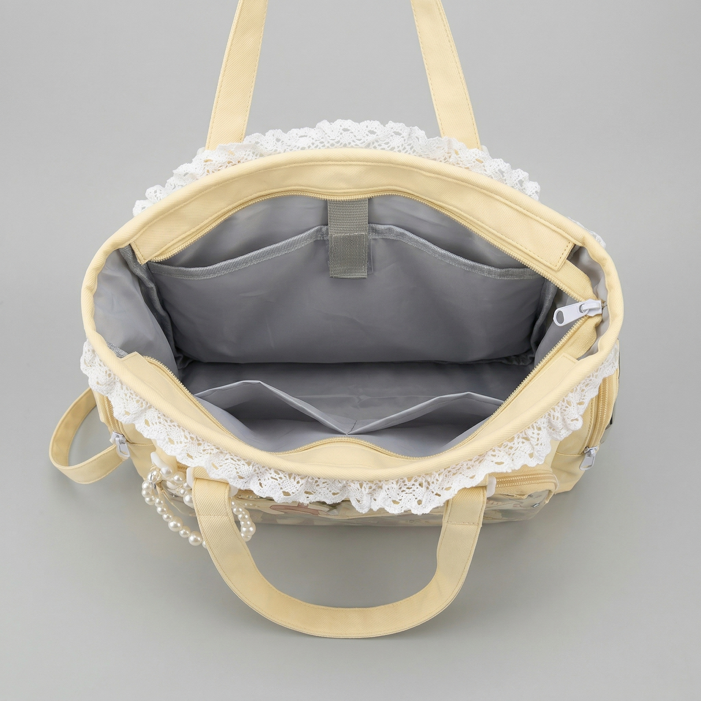 Amai Y2K Dopamine Sweet Lace Trim Crossbody Multi Pocket Yellow Ita Bag | Kawaii itabag backpack, Custom Anime Oshikatsu Window Display Bag